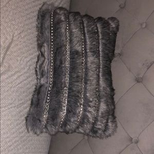 Faux fur throw pillow
